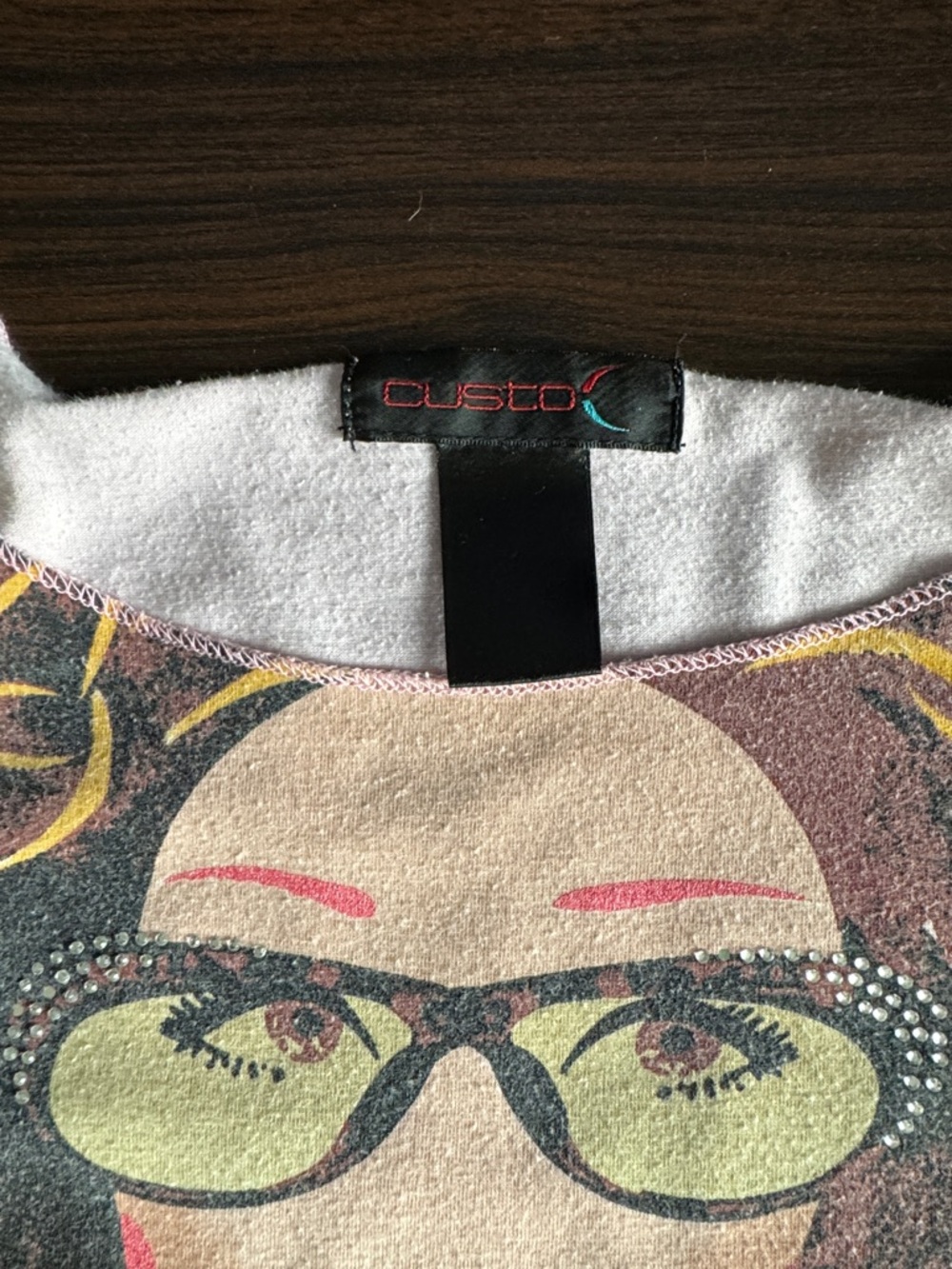 Custo Barcelona Multicolor Graphic Long Sleeve Top — Pink, Black & Yellow - Picture 2 of 5